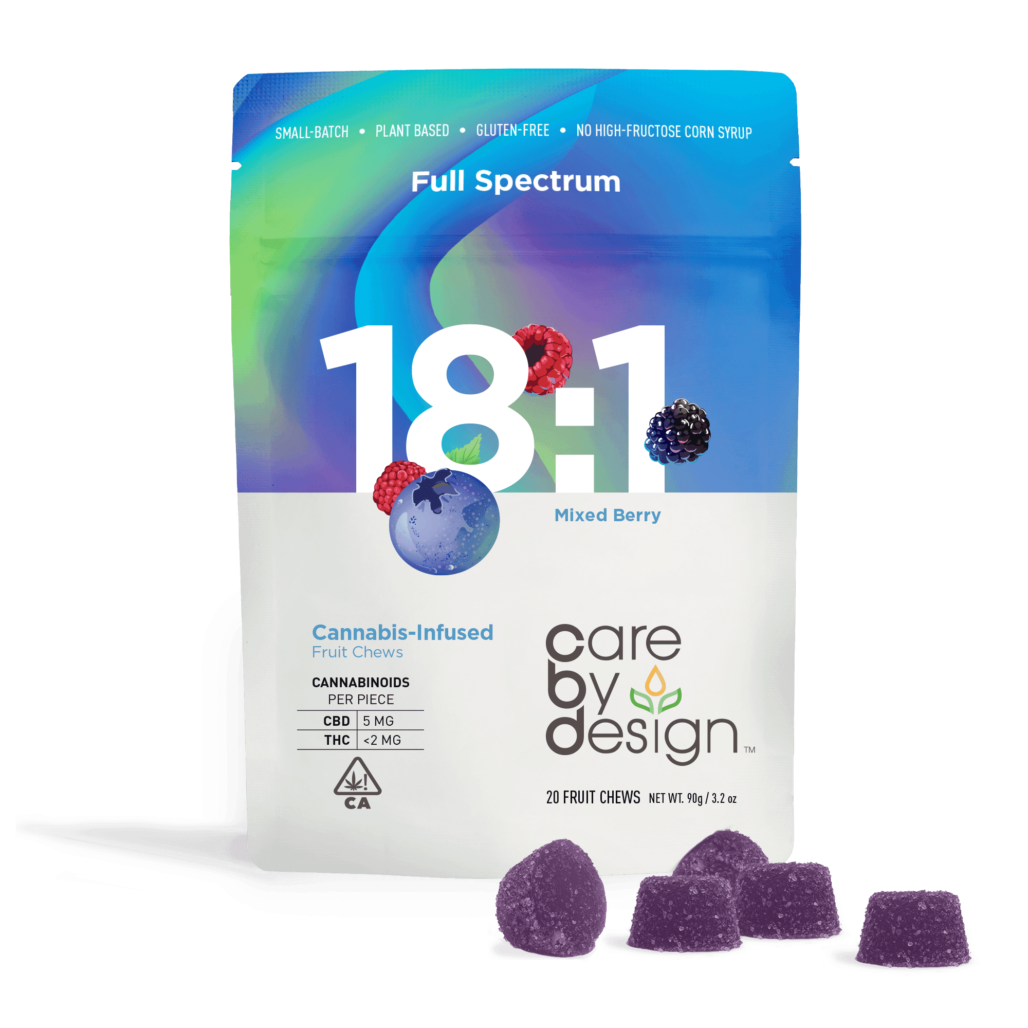 Care By Design | 18:1 CBD Mixed Berry Gummies 2mg THC 20ct