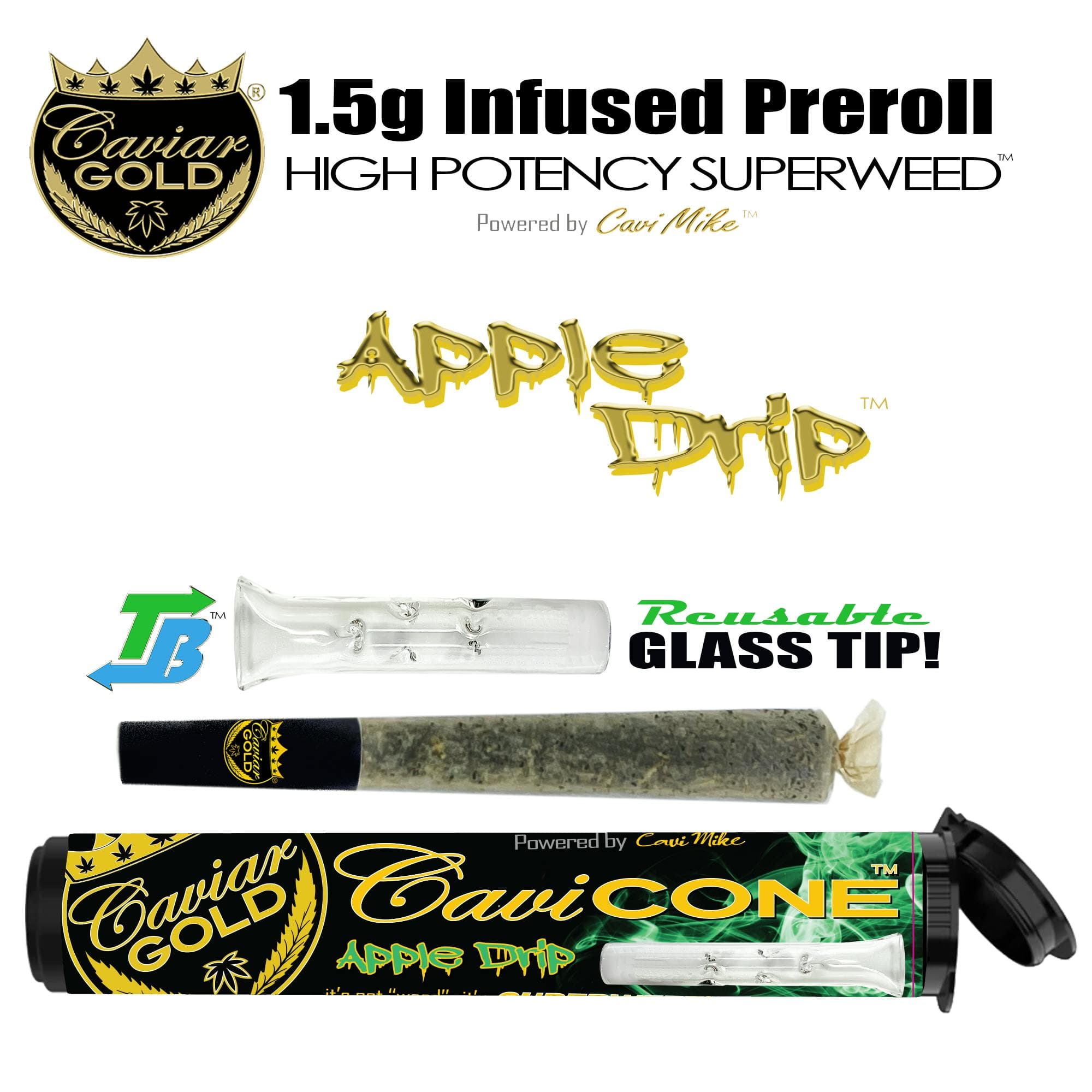 Cavi Cone | Infused Pre-Roll | Apple Drip | 1.5g