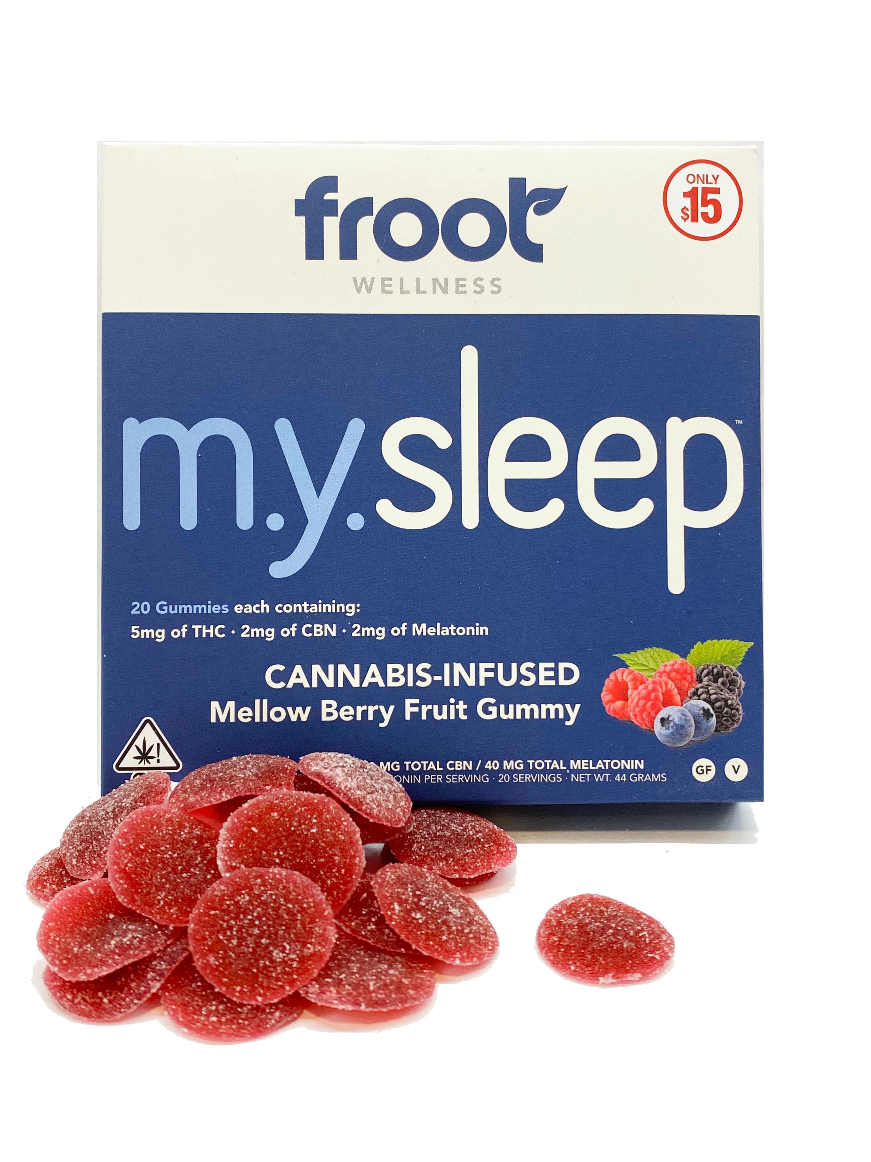 Froot | M.Y. SLEEP Gummies | 2.5:1 THC:CBN | 100mg | 20ct | 5mg/ea