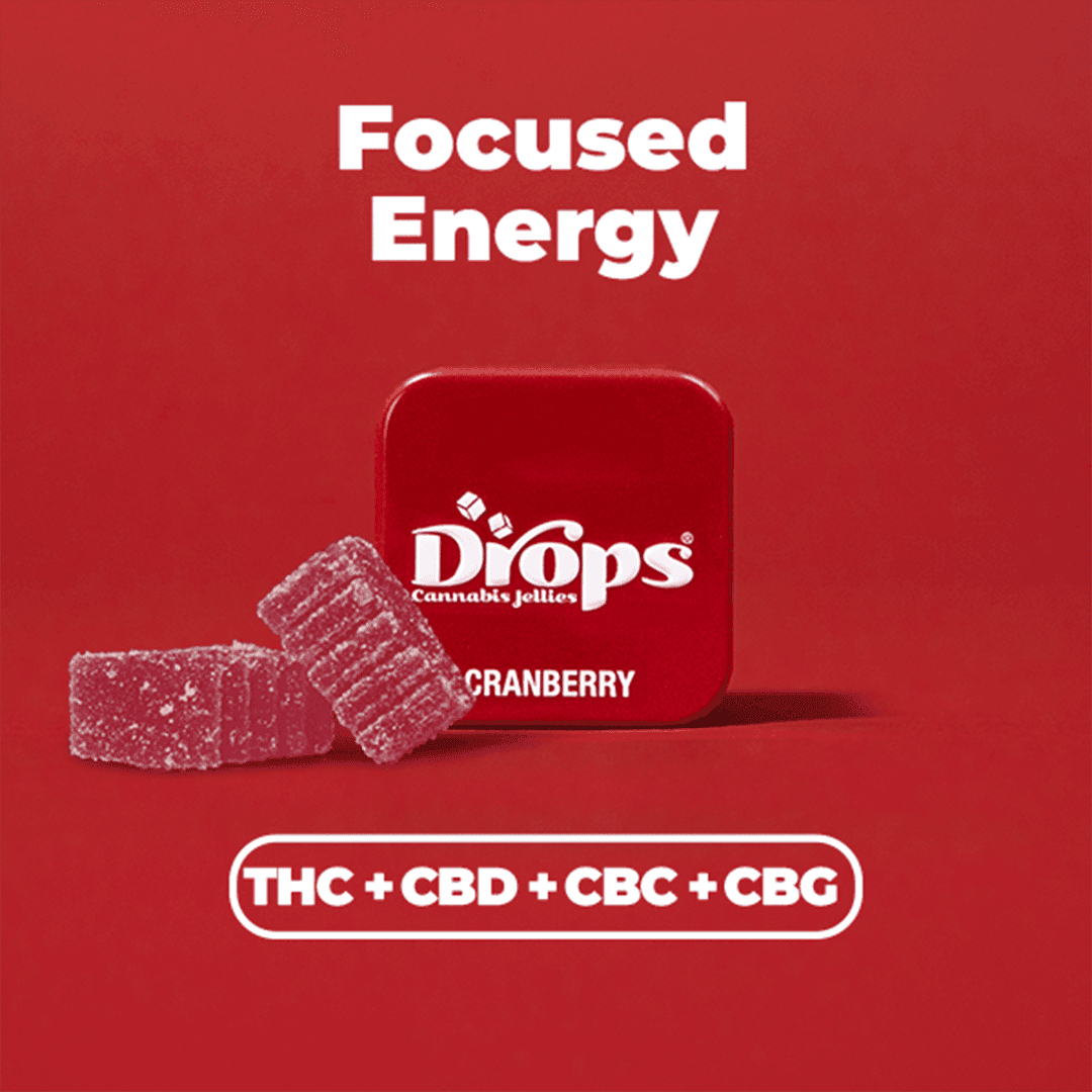 Drops | Cranberry Gummies | 100mg | 2ct | THC:CBD 25mg/ea