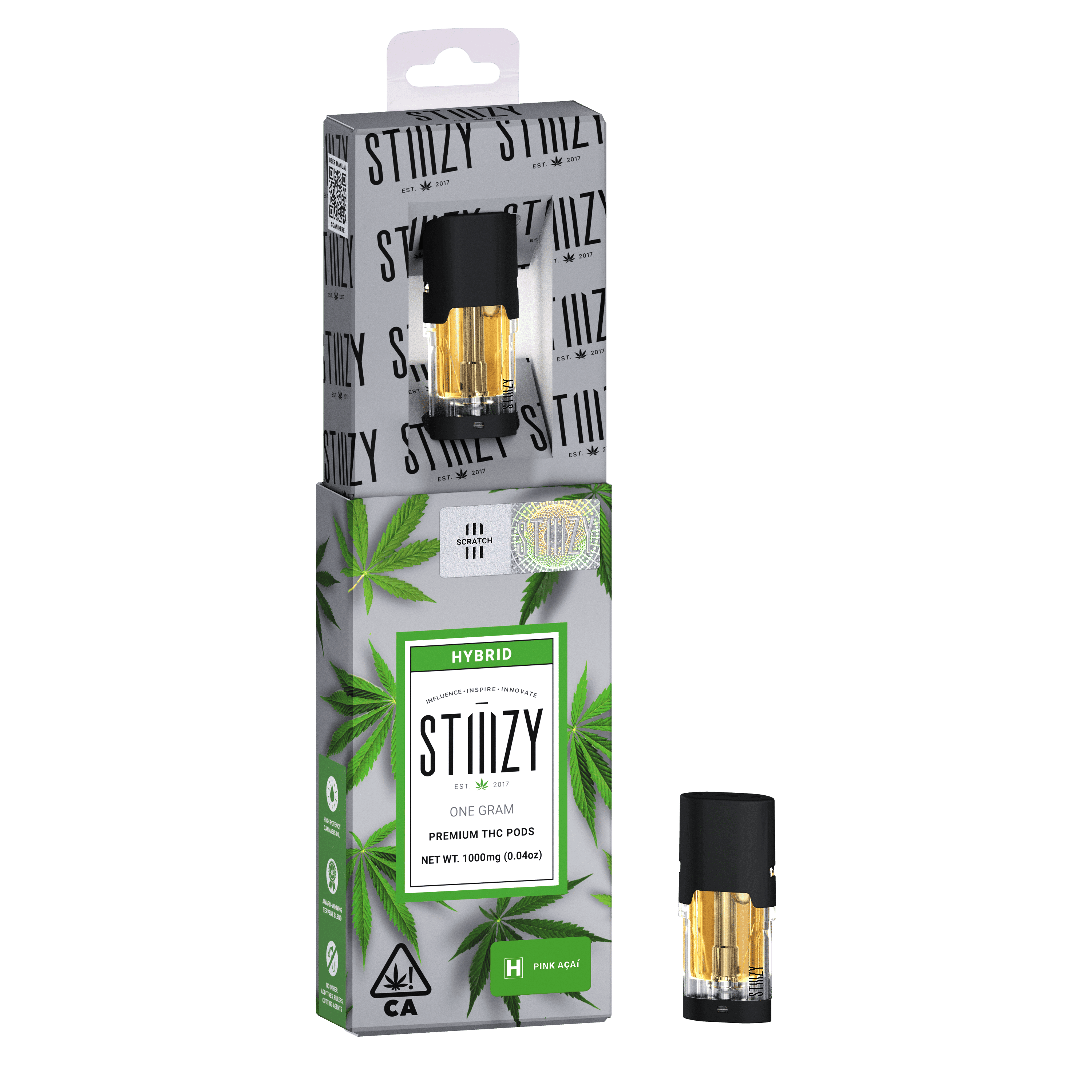 Vape Cartridge - PINK ACAI 1G Original THC Pod - STIIIZY