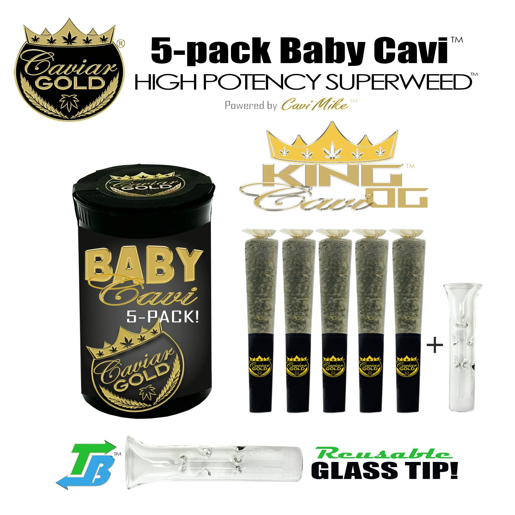 Baby Cavi | King Cavi OG | Infused Mini Pre-roll | 0.5g each | 5pk