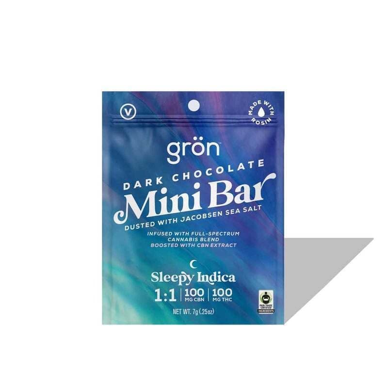 Grön 1:1 Dark Chocolate w/ Sea Salt Mini Bar - Sleepy Indica
