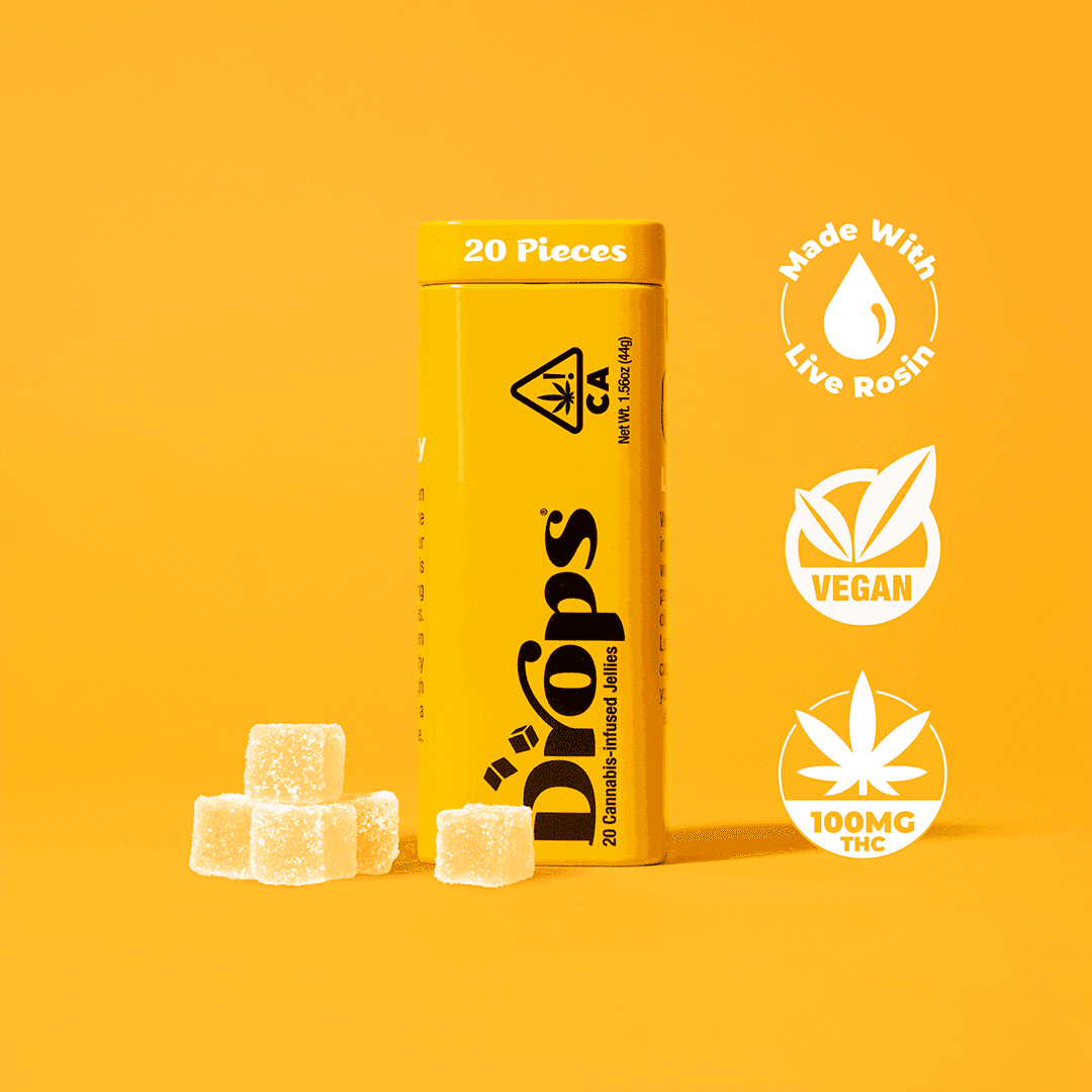 Drops | Lemon Gummies | 100mg | 20ct | 5mg/ea