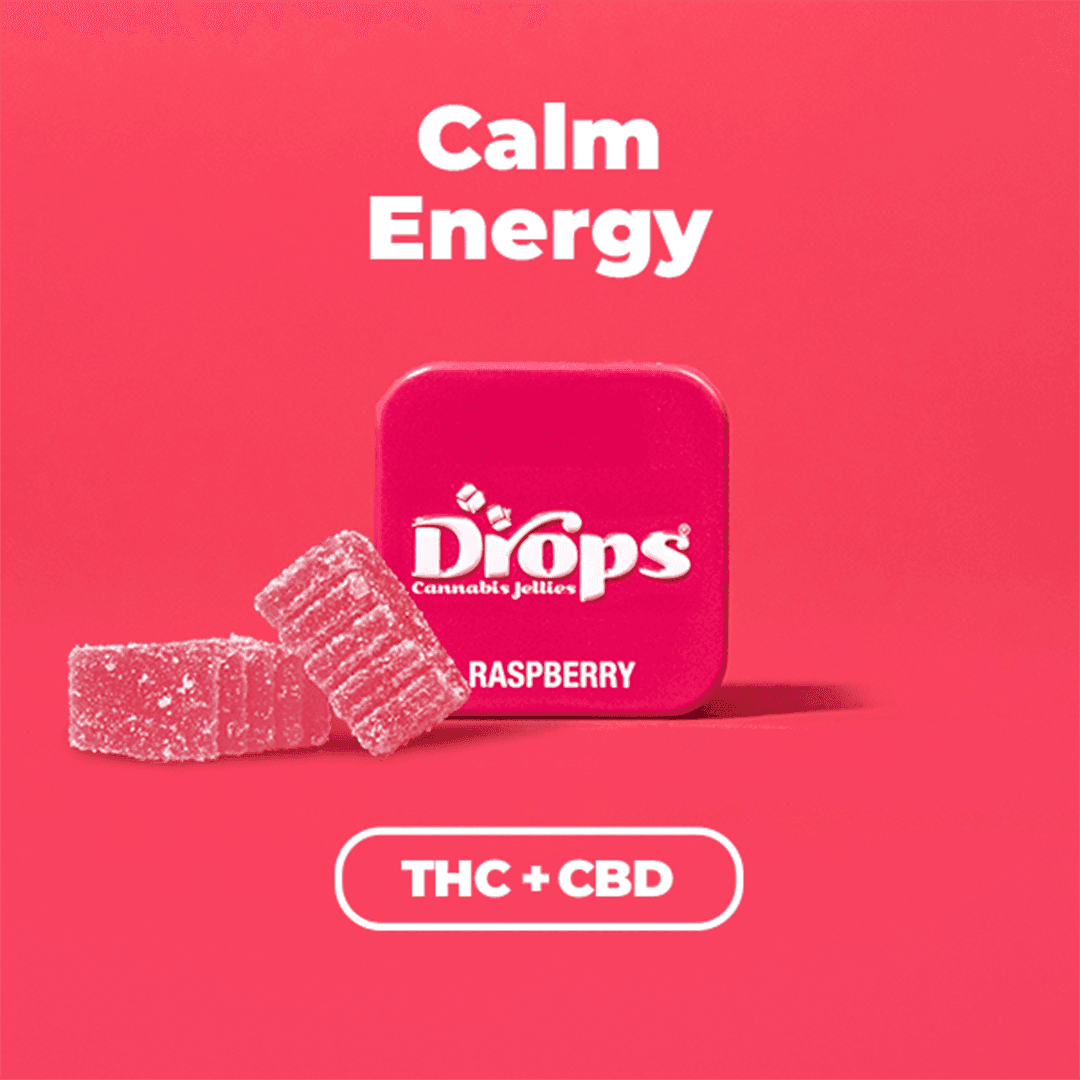 Drops | Raspberry Gummies | 150mg | 2ct | THC:CBD 50mg:25mg each