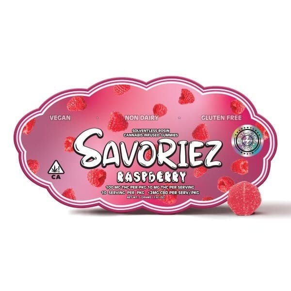 Raspberry - Solventless Rosin Gummies - 100mg by Savoriez
