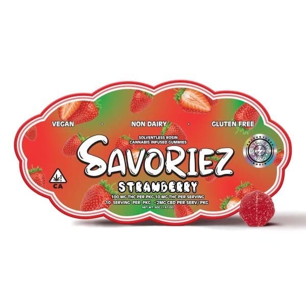 Strawberry - Solventless Rosin Gummies - 100mg by Savoriez