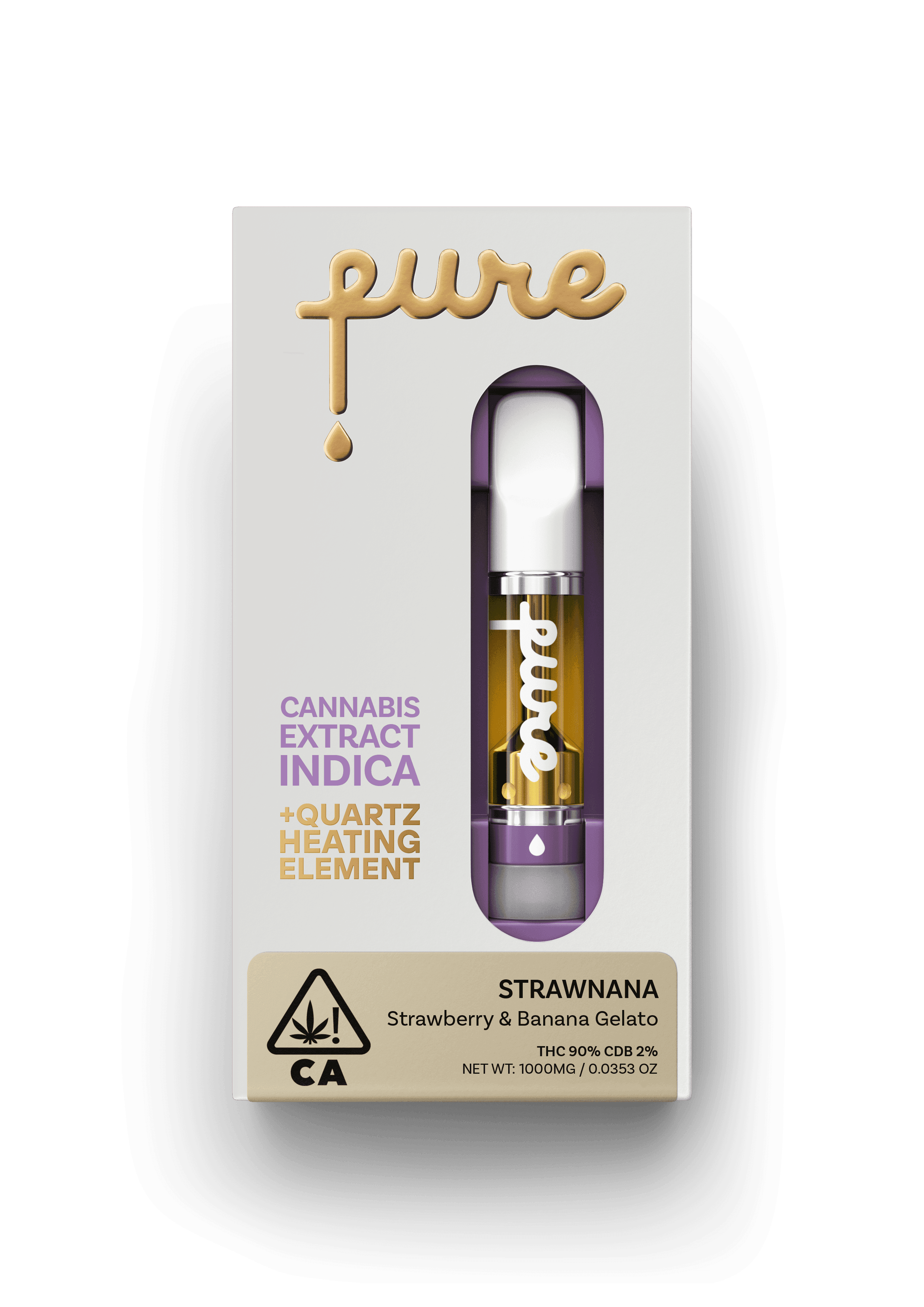 Pure Cannabis Extract 1g Cartridge - Strawnana - Indica