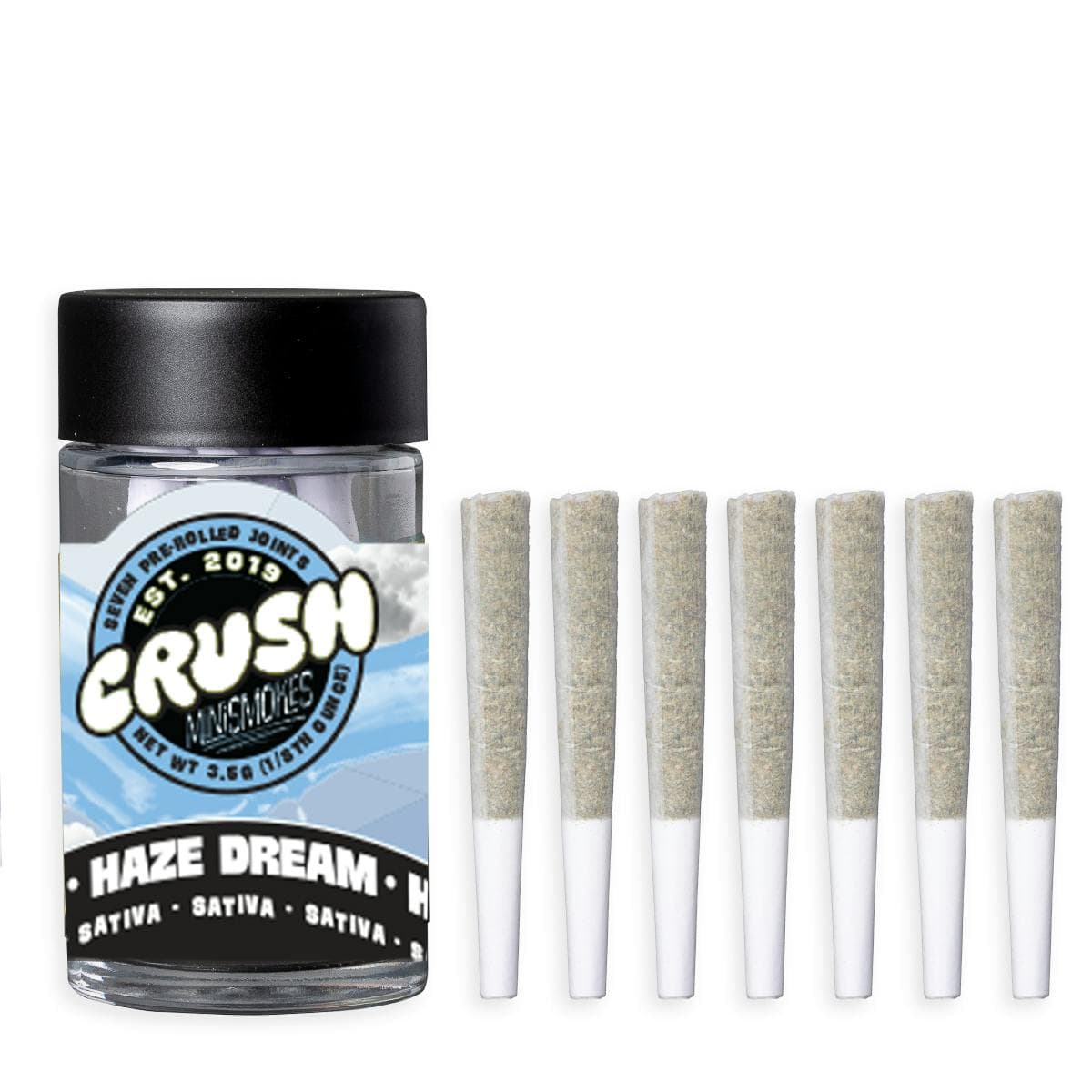 Crush Cannabis MiniSmokes - Haze Dream - 7 pack pre-rolls total 3.5g
