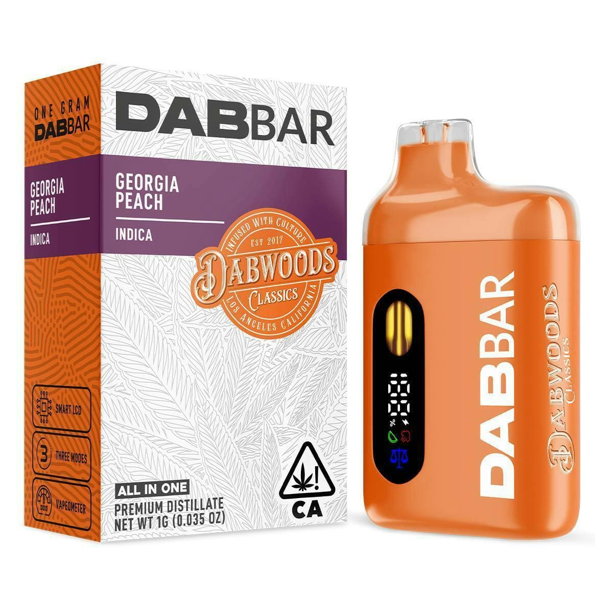 VAPE- DABBAR CLASSICS 2.0 DISTILLATE GEORGIA PEACH 1G