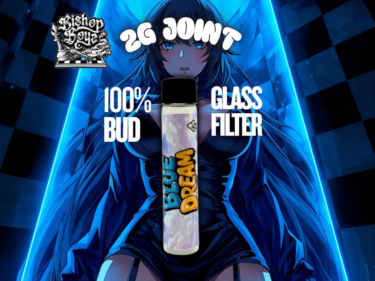 Bishop Boyz 2g All Bud Preroll w/ Glass Tip Blue Dream