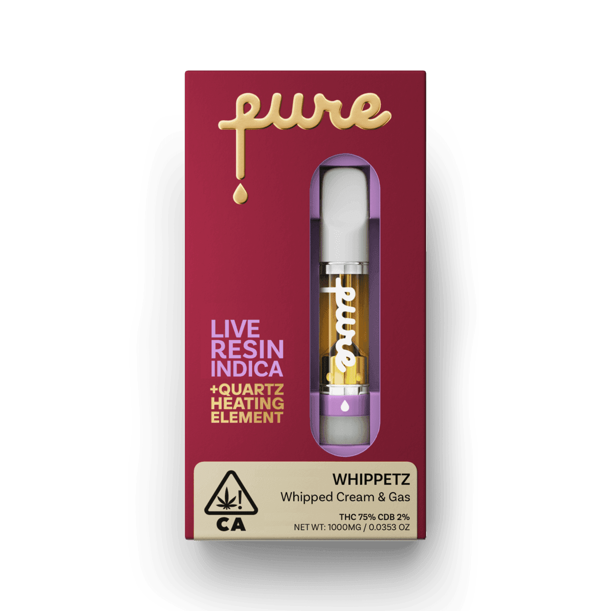 Pure Live Resin 1g Cartridge - Whippetz - Indica