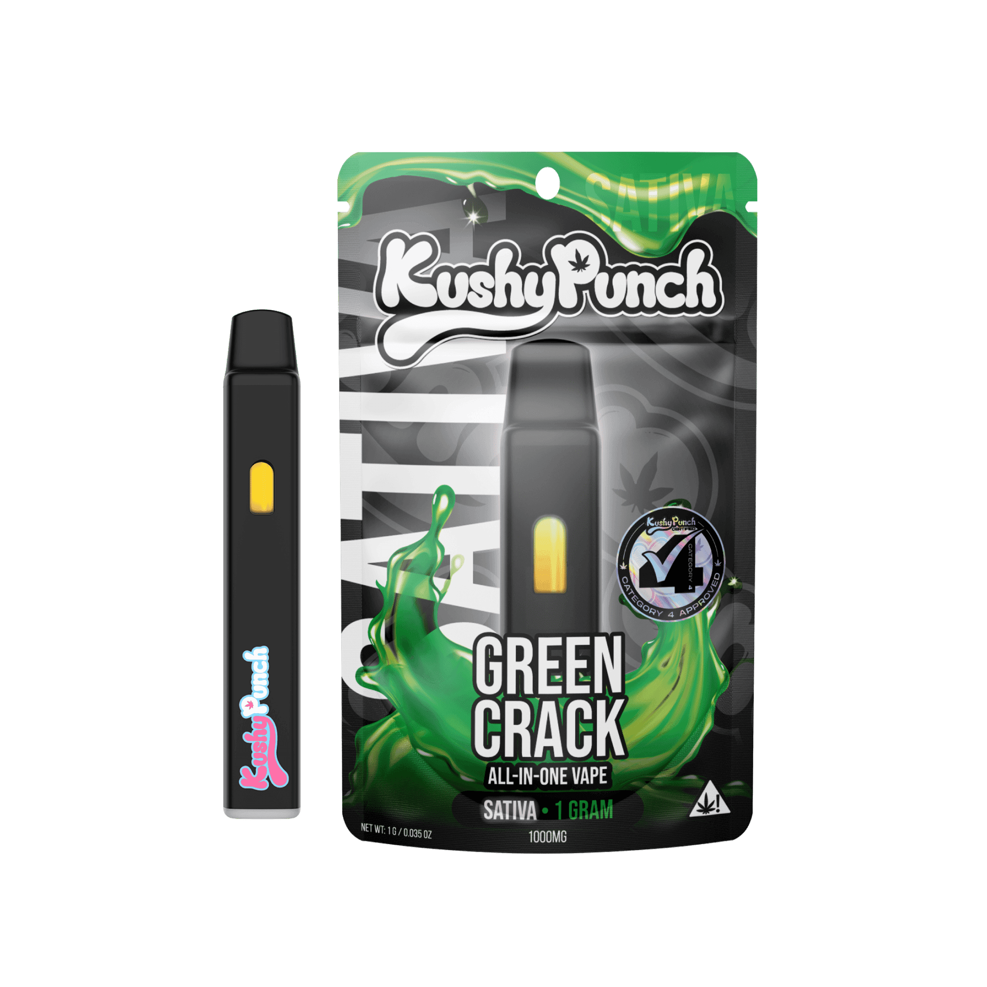 1G Kushy Punch Vape - Green Crack