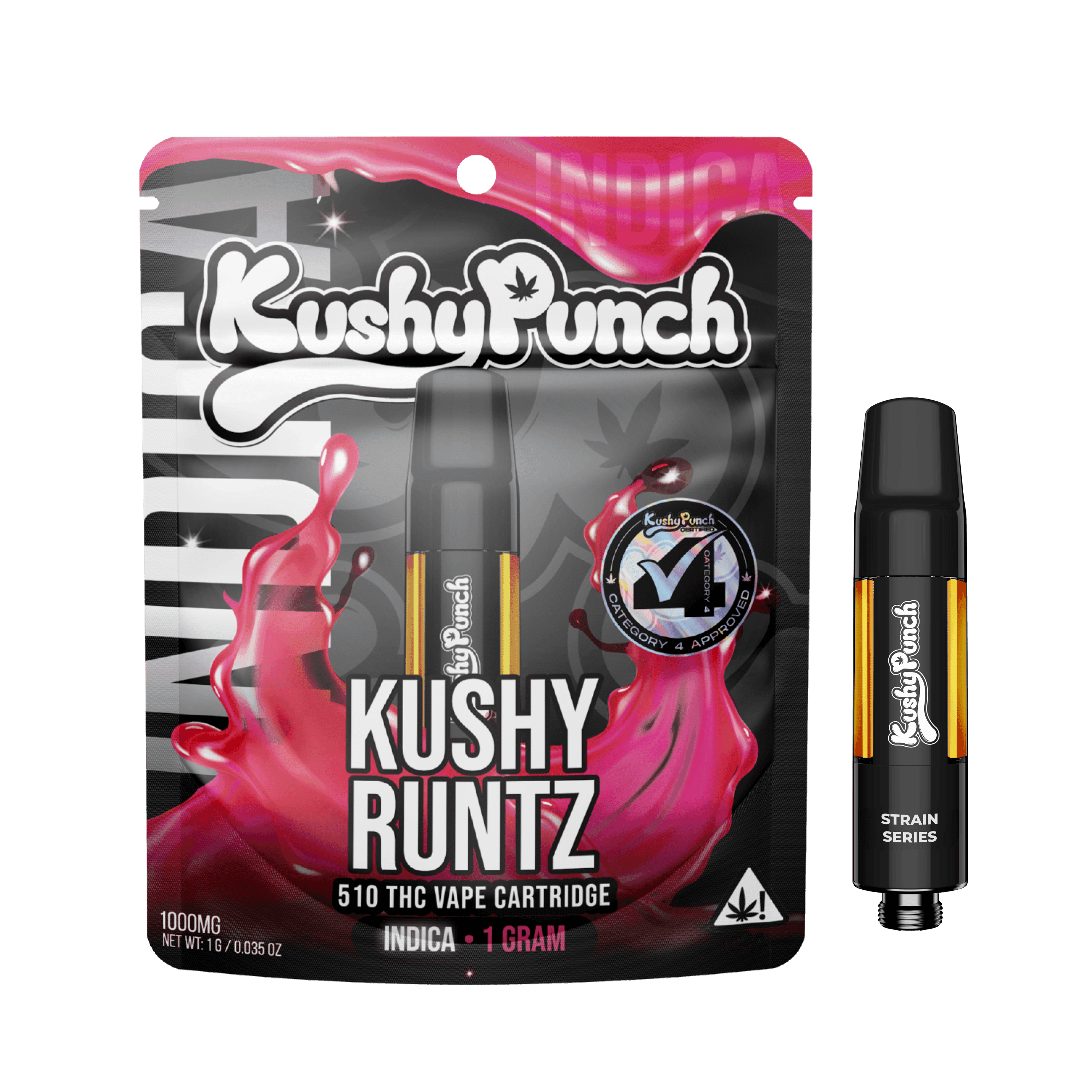 1G Kushy Punch 510 Vape Cart - Kushy Runtz (INDICA)