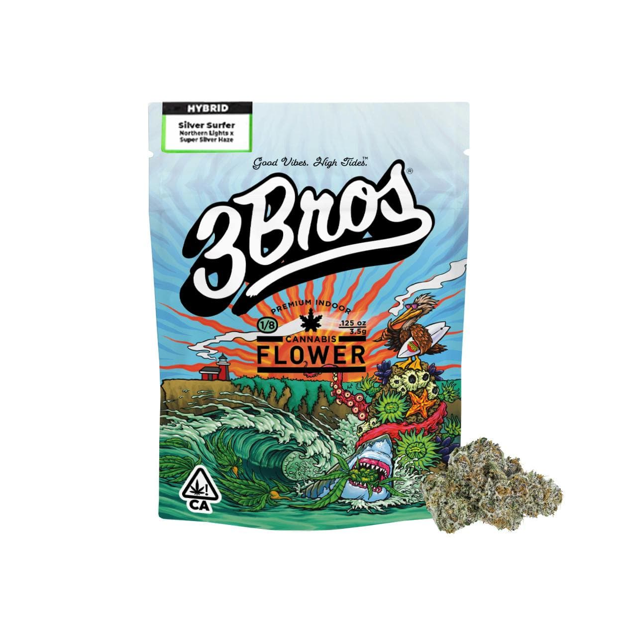 3 Bros | Indoor Flower | 3.5g | Silver Surfer | Hybrid