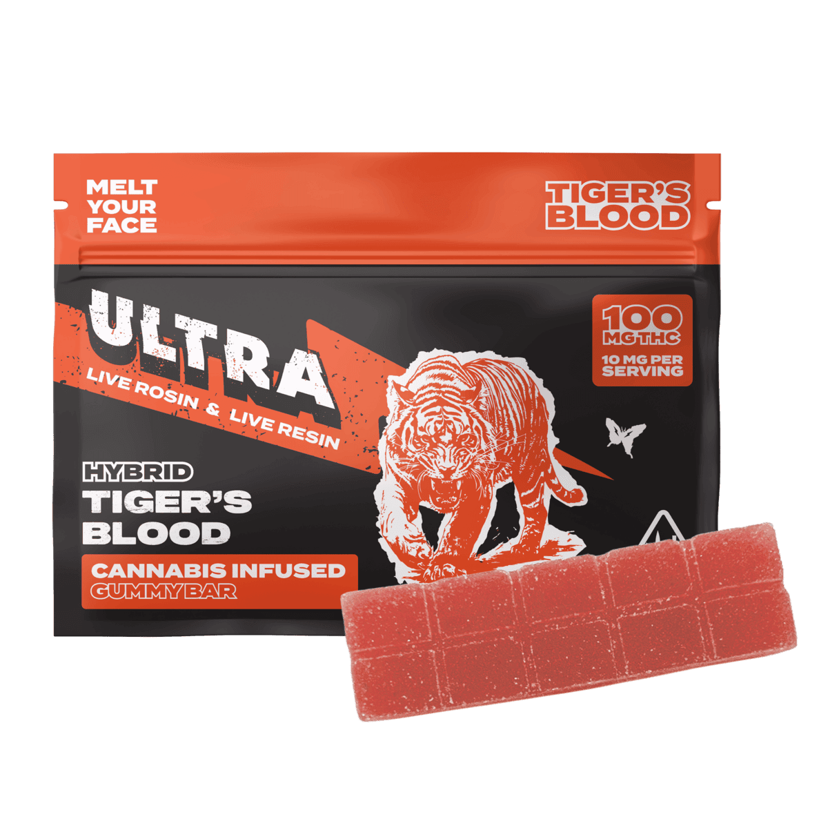 Tiger's Blood - 100mg Live Rosin/Live Resin Infused Gummy Bar