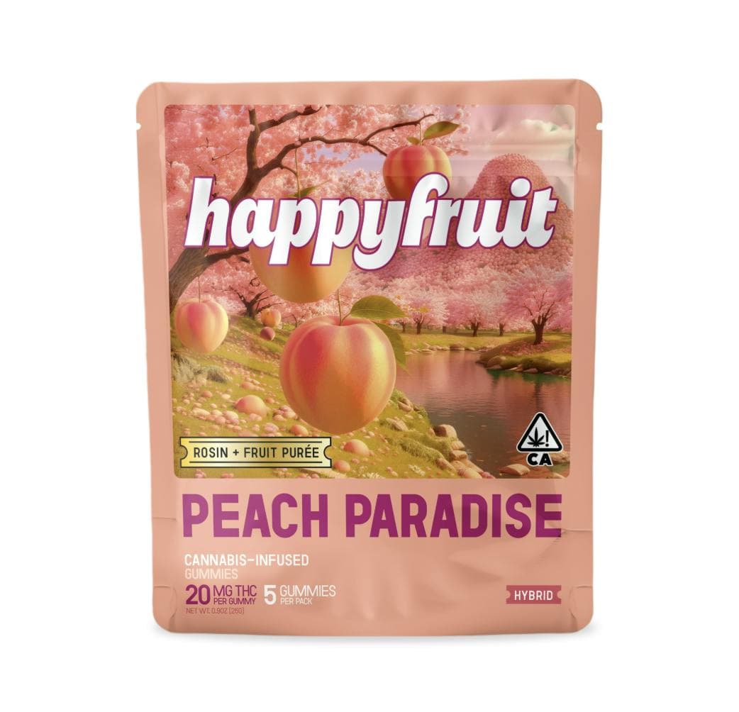 Happy Fruit - Peach Paradise Rosin Gummies - 100mg THC - 5pk