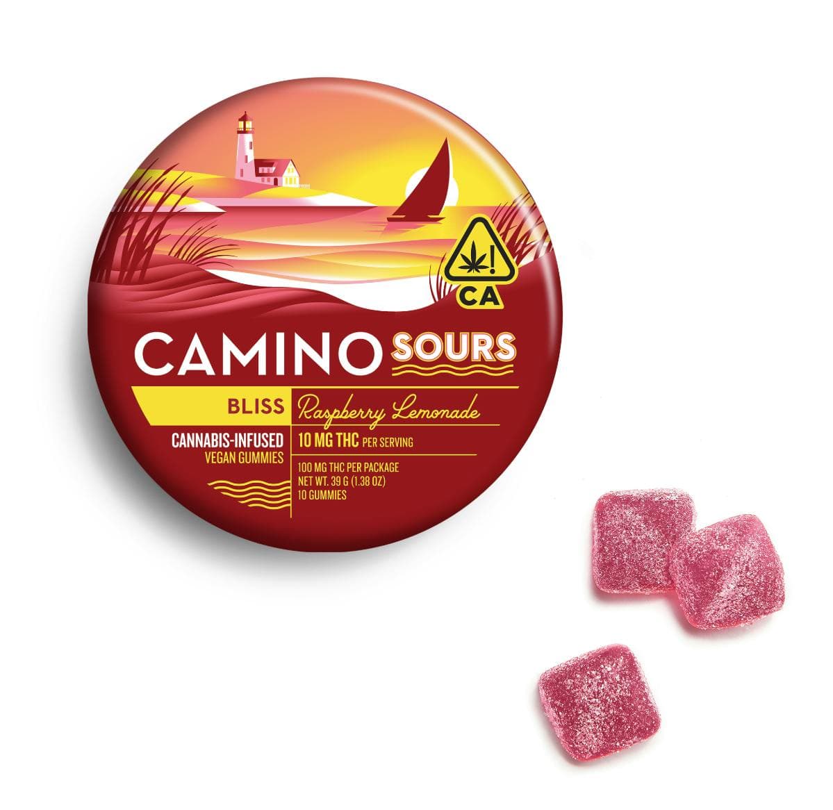 Camino | Raspberry Lemonade Sours | 100mg | 10ct | 10mg/ea