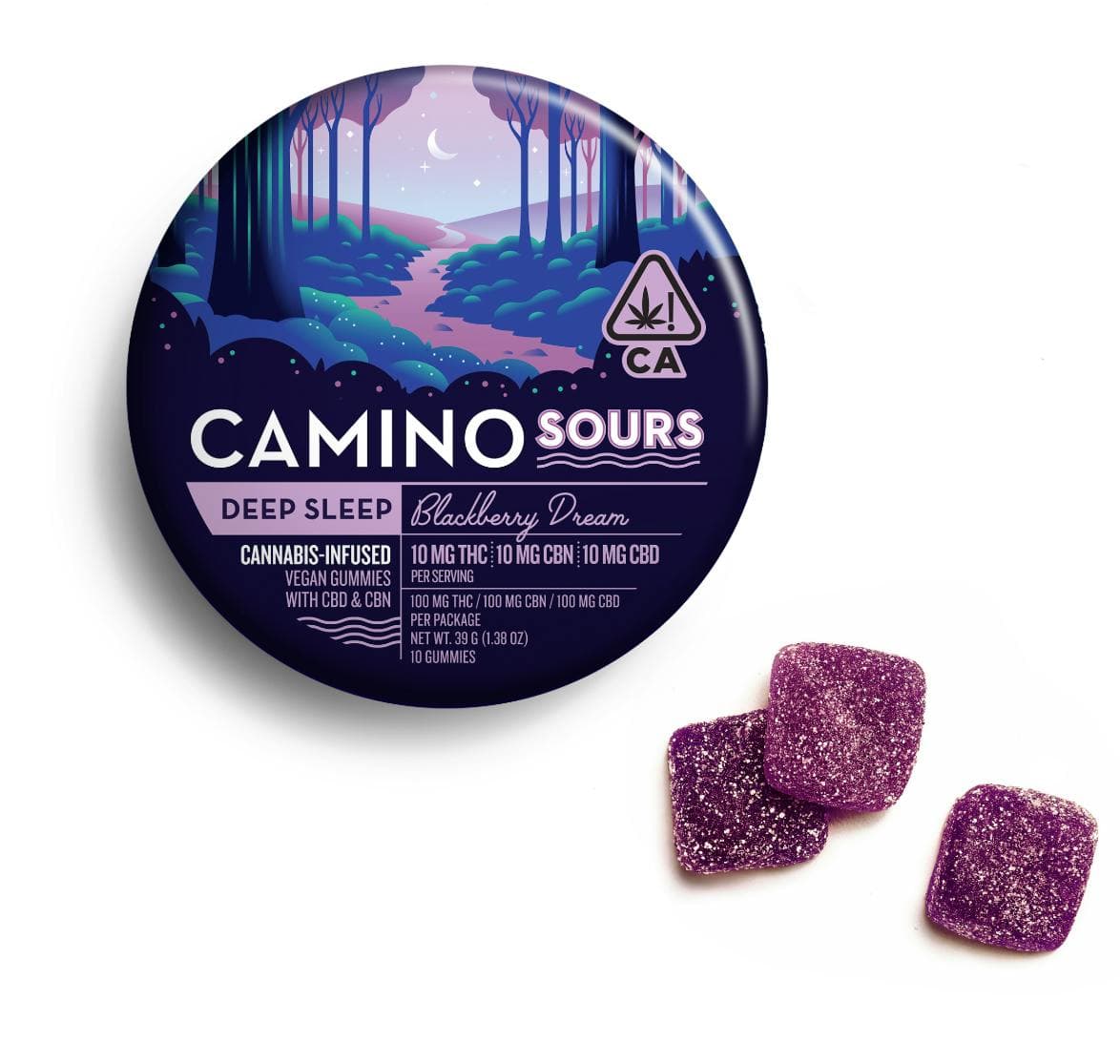 Blackberry Dream Sours | THC:CBN:CBD 10:10:10 | 100mg | 10ct | 10mg/ea