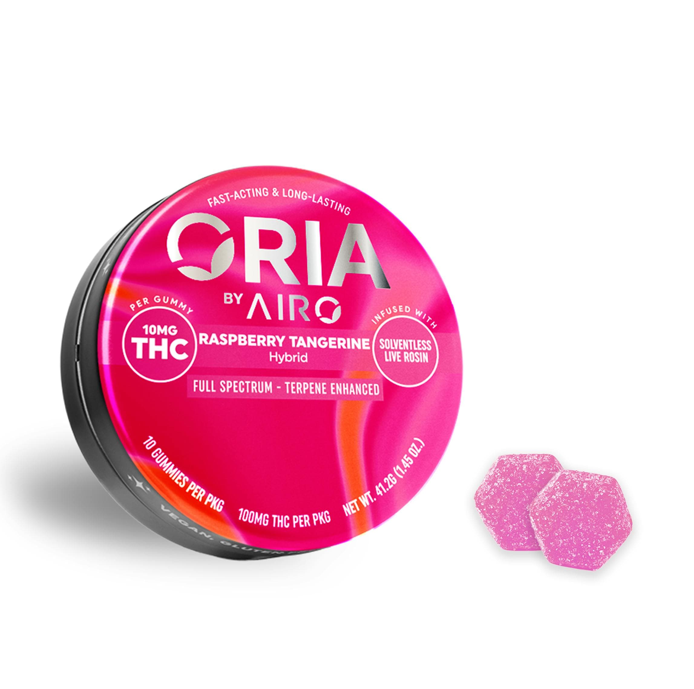 RASPBERRY TANGERINE ROSIN GUMMIES 10PC [100MG]