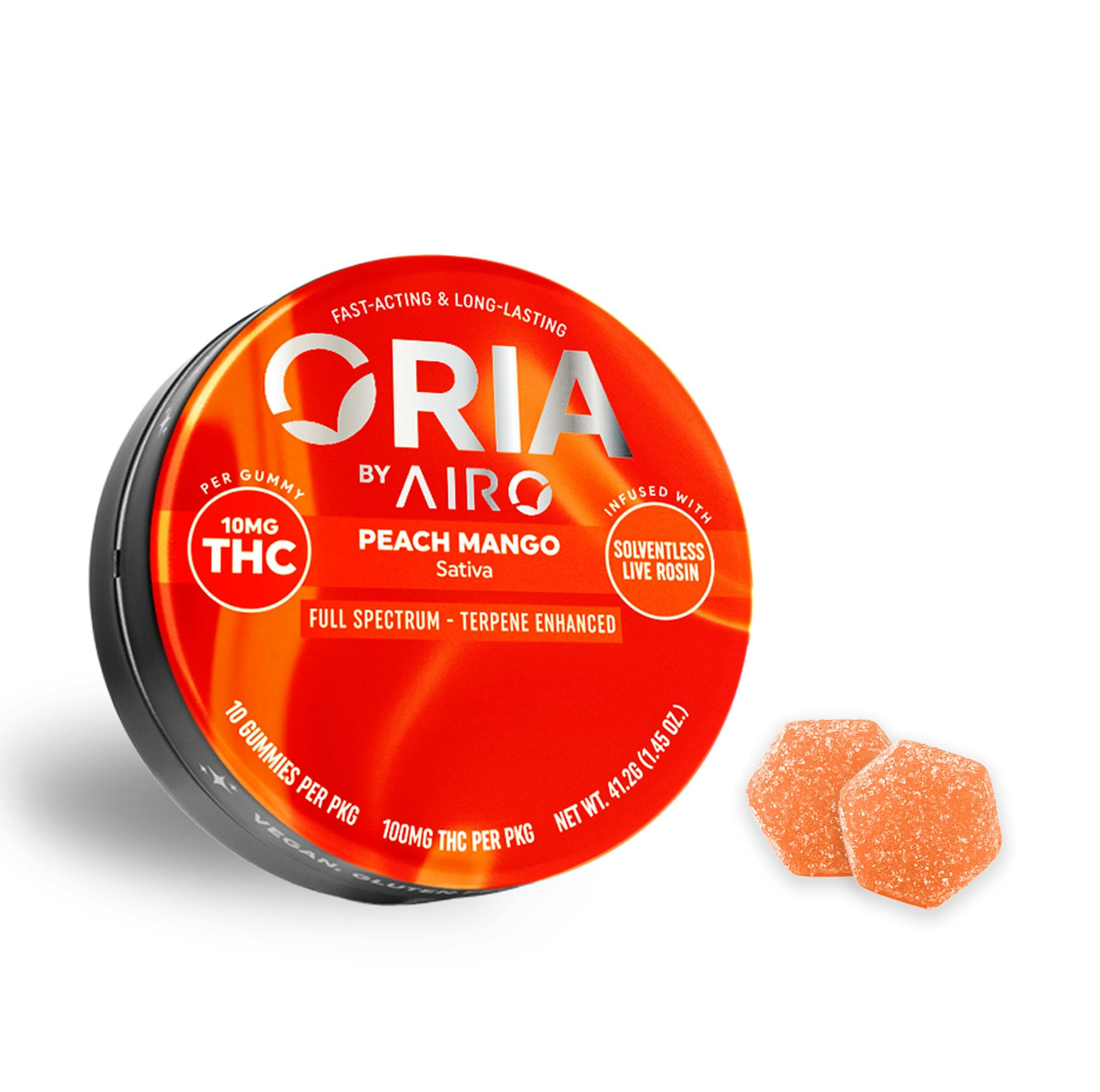 PEACH MANGO ROSIN GUMMIES 10PC [100MG]