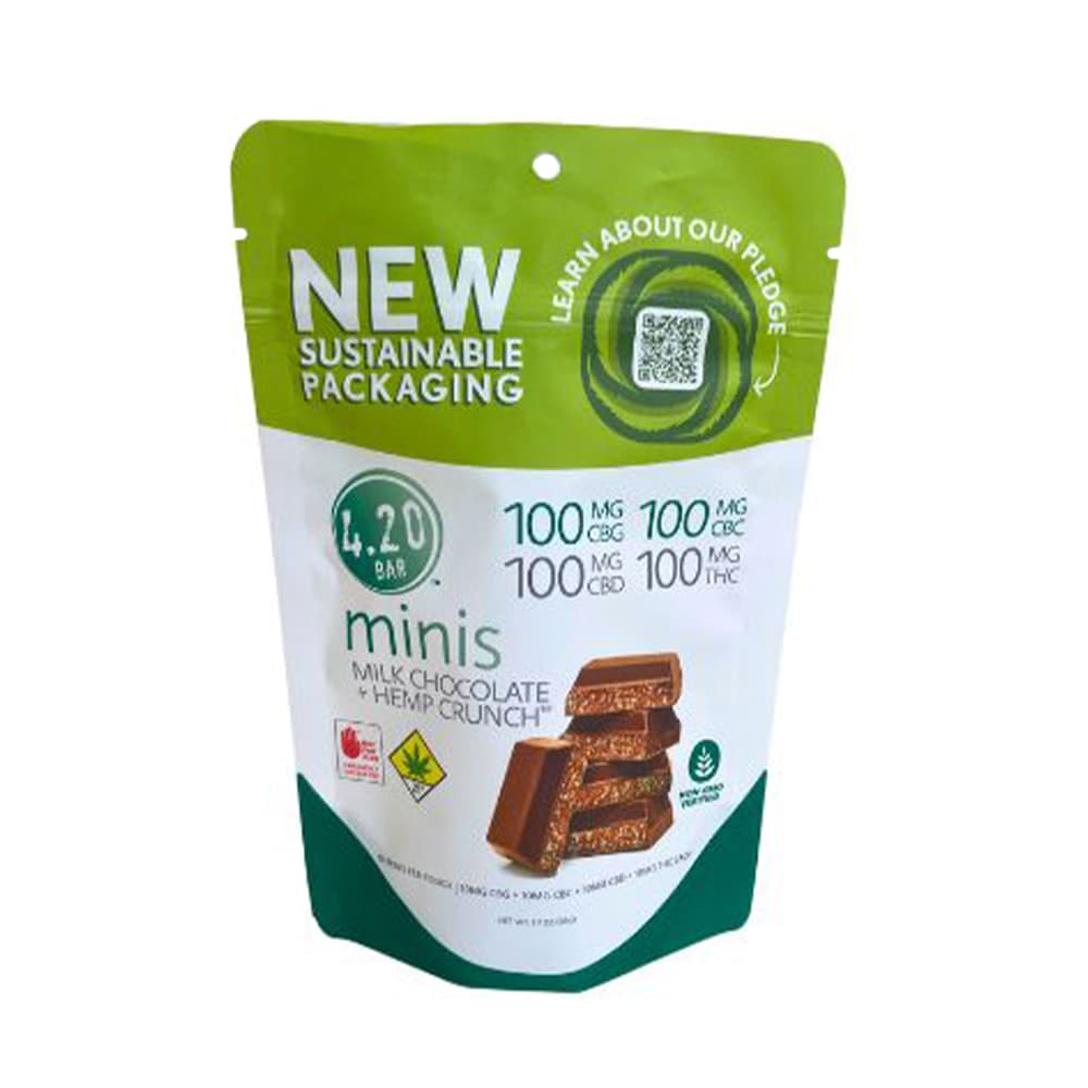1:1:1:1 Milk Chocolate + Hemp Crunch [10pk] (100mg CBD/100mg THC/100mg CBG/100mg CBC)