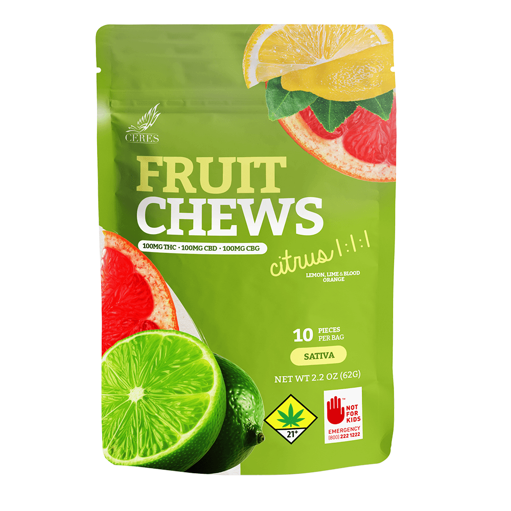1:1:1 Citrus - Sativa [10pk] (100mg CBD/100mg THC/100mg CBG)