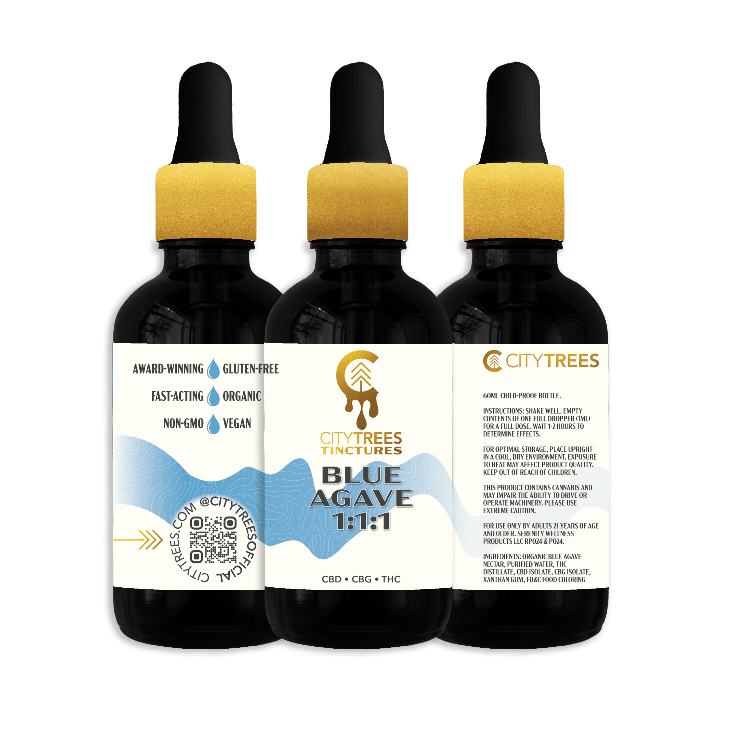 1:1:1 Blue Agave [60ml] (250mg CBG/250mg CBD/250mg THC)