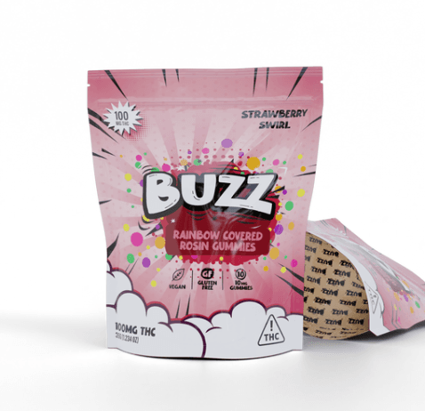 BUZZ Rosin | Strawberry Swirl Solventless Gummies 100mg