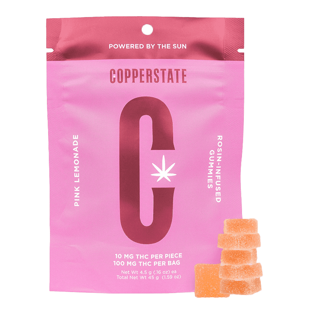 CopperState Farms Live Rosin 100mg Gummies Pink Lemonade Sativa