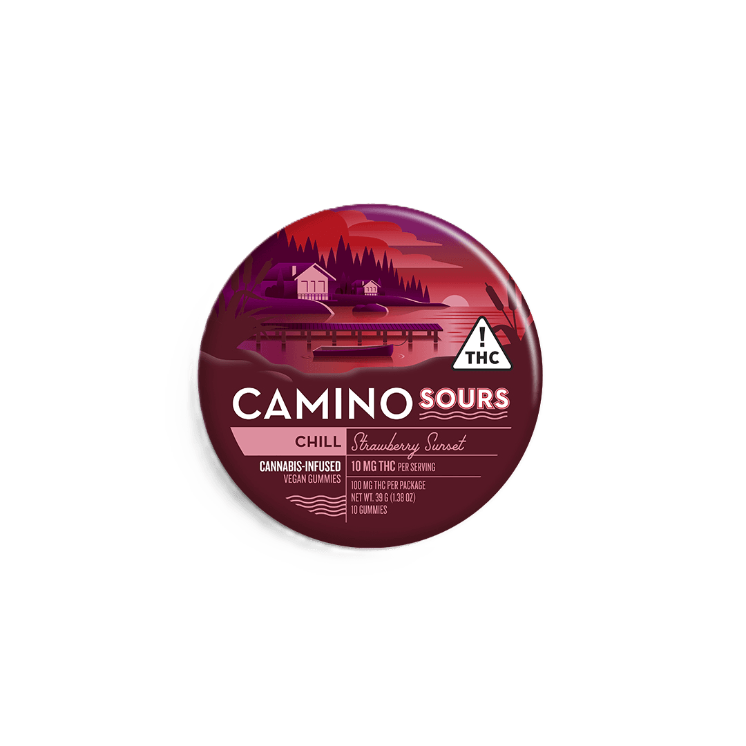 Kiva Camino Sour Strawberry Sunset Gummies 100mg