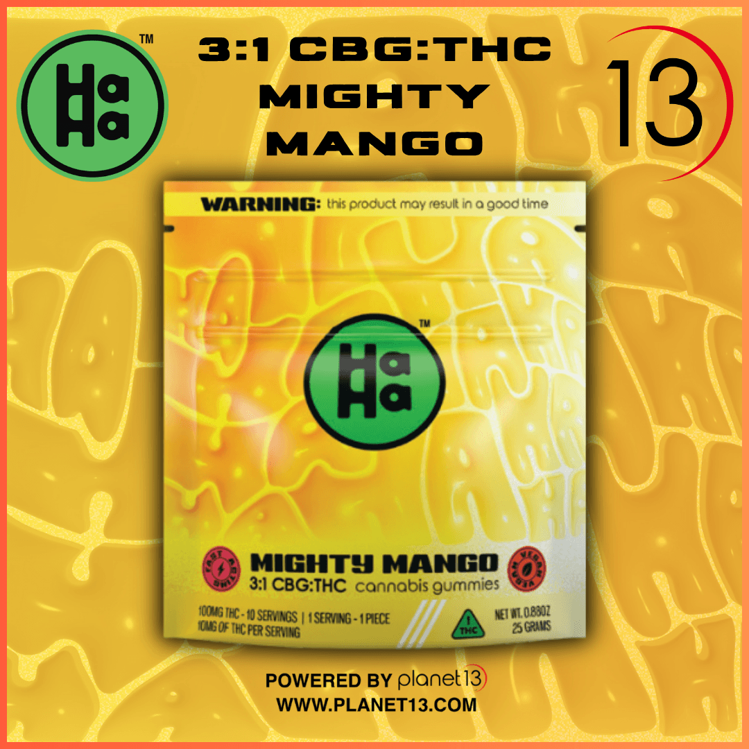 HaHa Mighty Mango 3:1 300mgCBG:100mgTHC Gummies