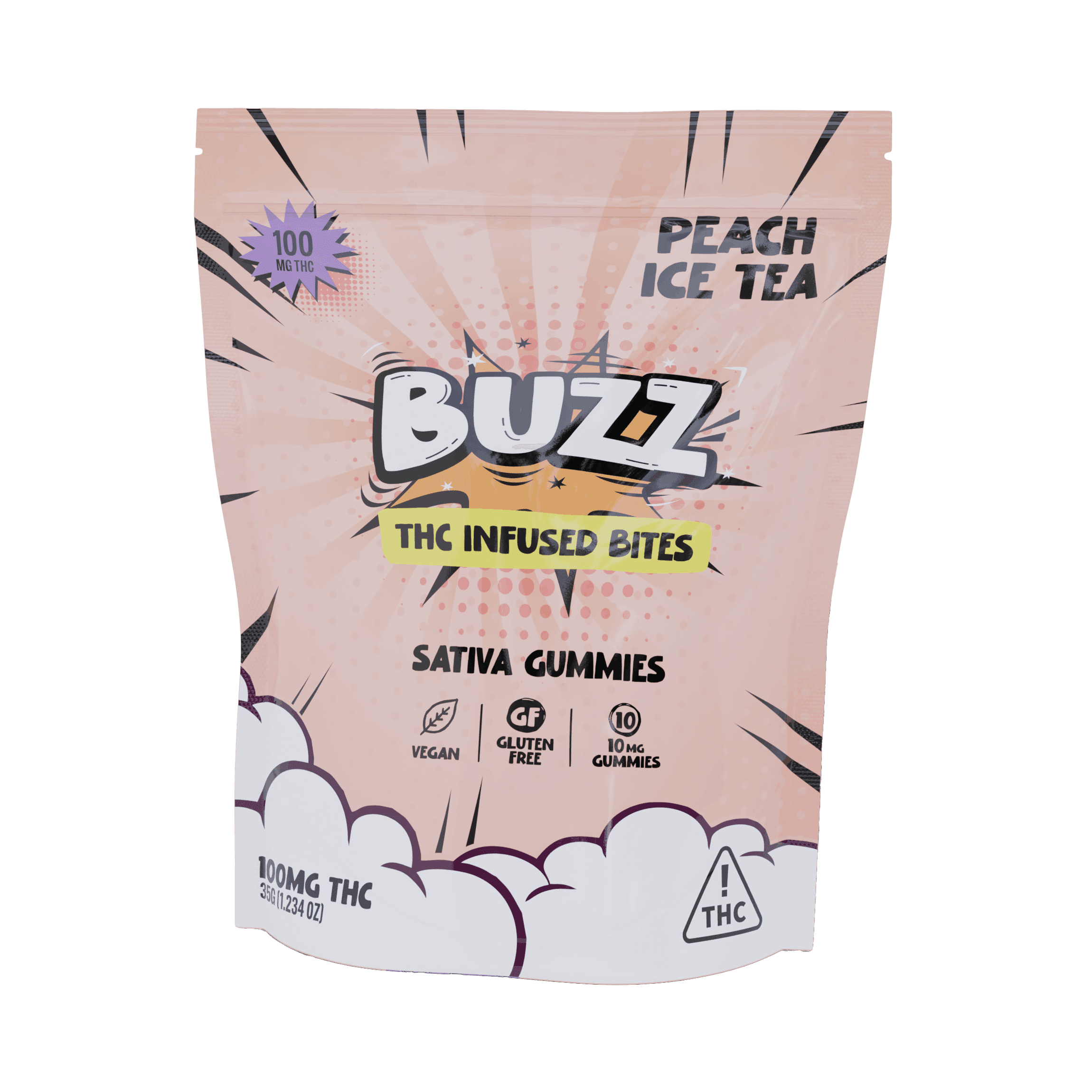 BUZZ Gummies Peach Ice Tea 100mg