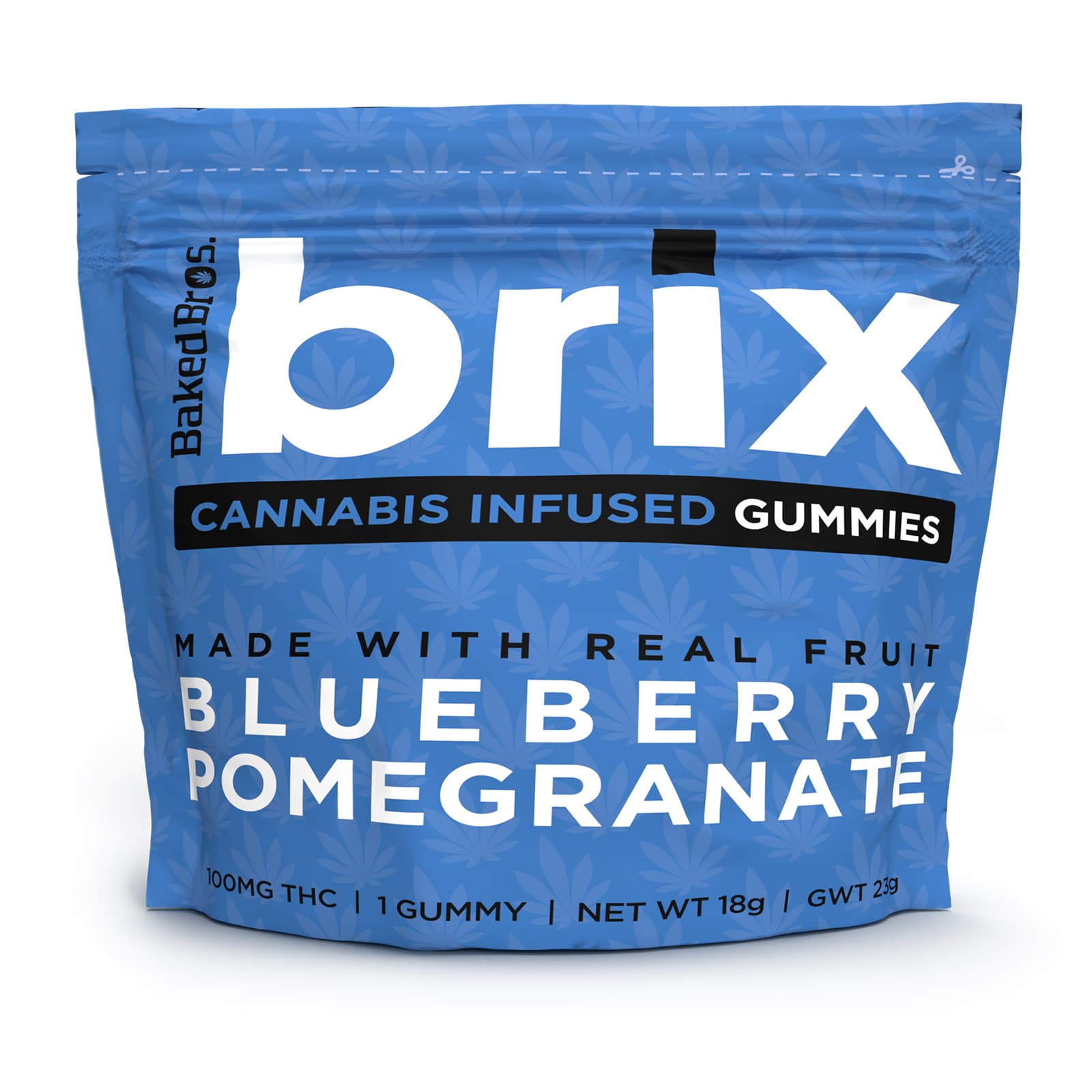 Baked Bros Brix Gummies - Blueberry Pomegranate (H) (100mg)