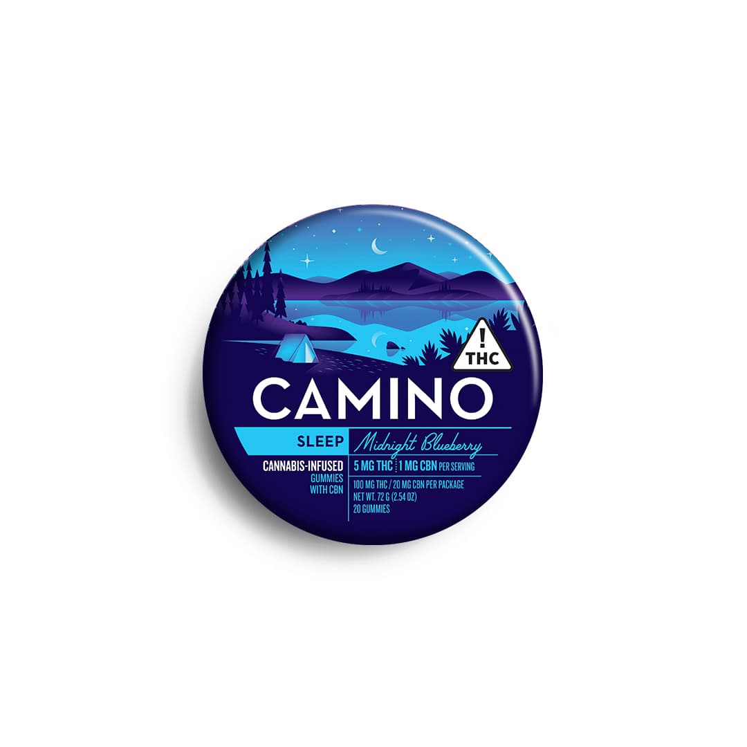 Kiva Camino Midnight Blueberry Gummies THC:CBN 5mg 20pk