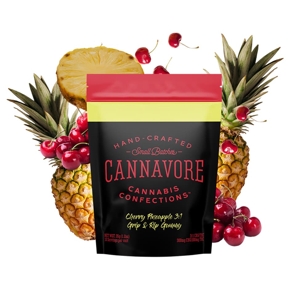 Cannavore | Cherry Pineapple 3:1 CBG:THC Gummies 100mg