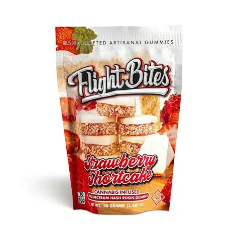 Flight Bites Strawberry Shortcake 100mg Rosin Gummies