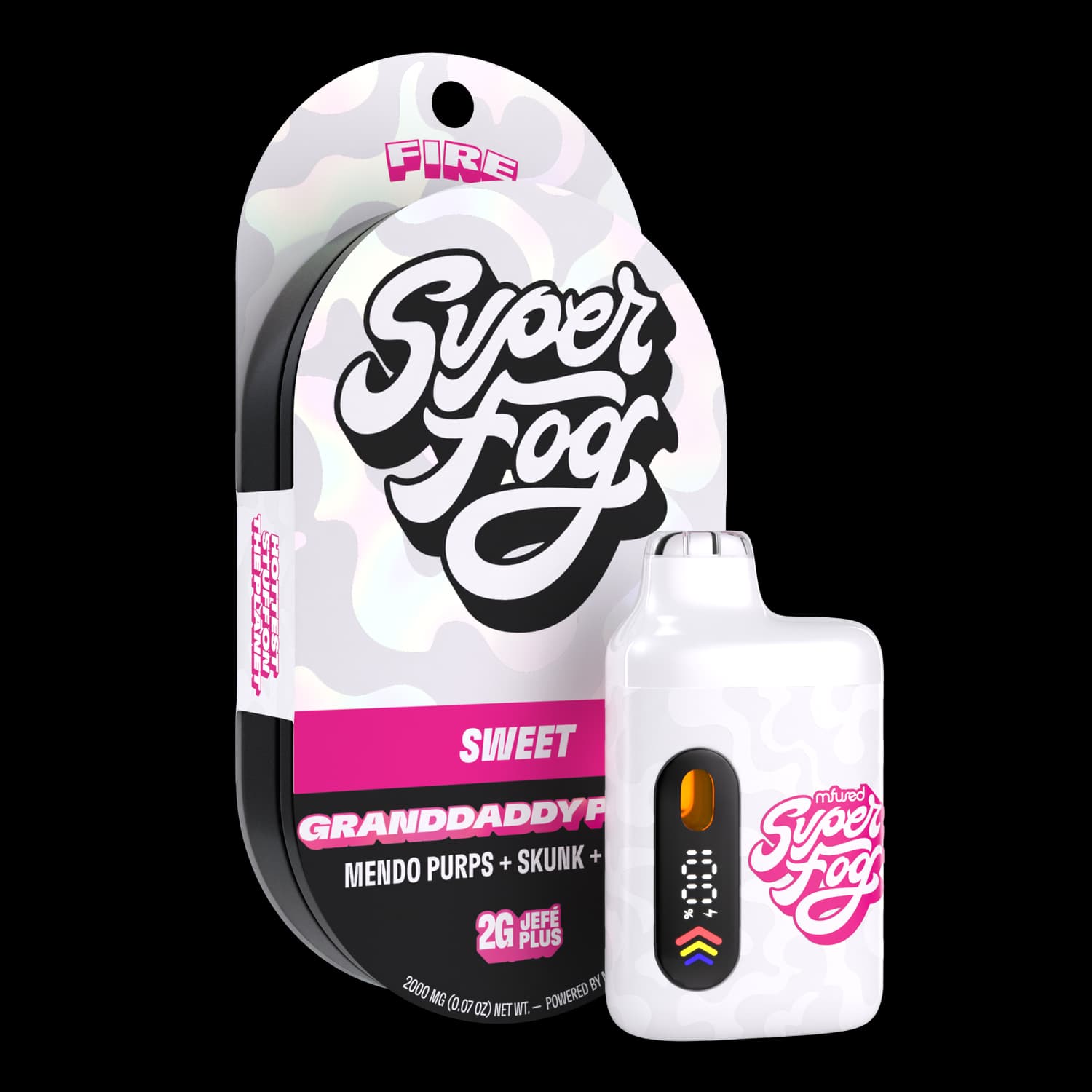 Super Fog AIO Fire Liquid Diamonds 2000mg Indica Granddaddy Purple