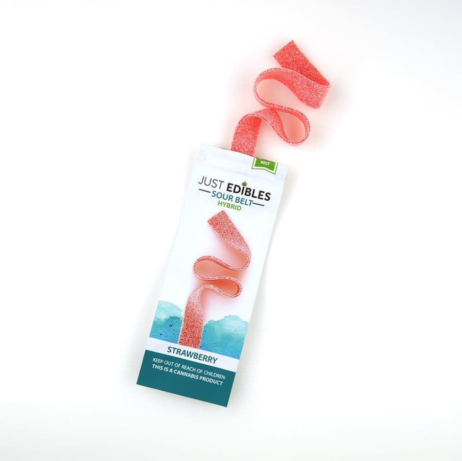 Just Edibles Strawberry Sour Long Belt 1pk 100mg