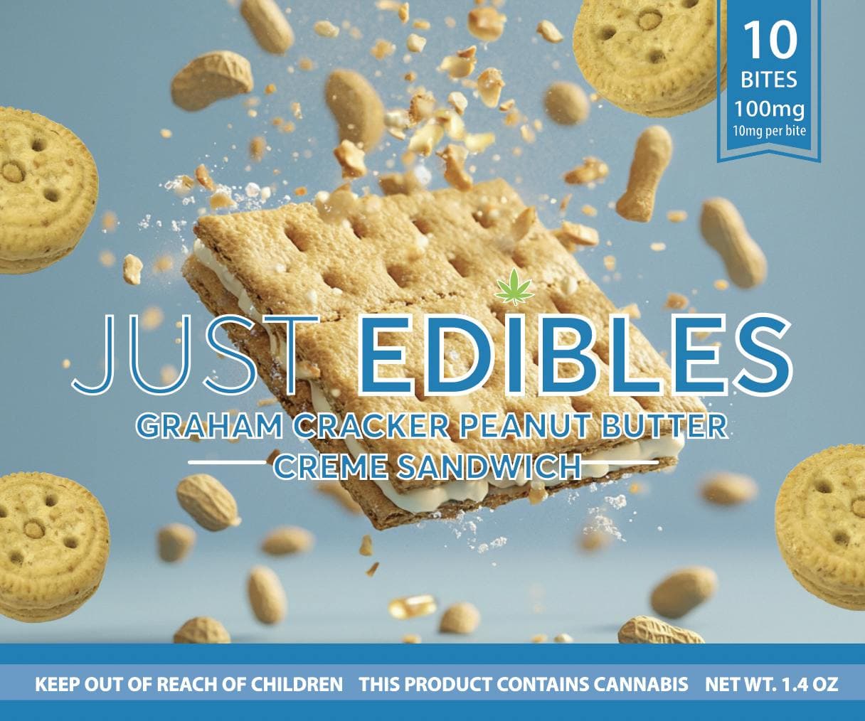 Just Edibles | Graham Cracker Peanut Butter Creme Sandwich 100mg