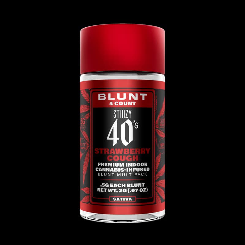STIIIZY 40s | Strawberry Cough 4pk Infused Blunt 2g