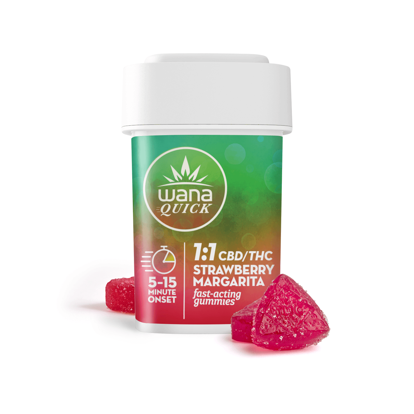 Wana - Quicks Gummies 1:1 - Strawberry Margarita (H) (100mg THC/CBD)