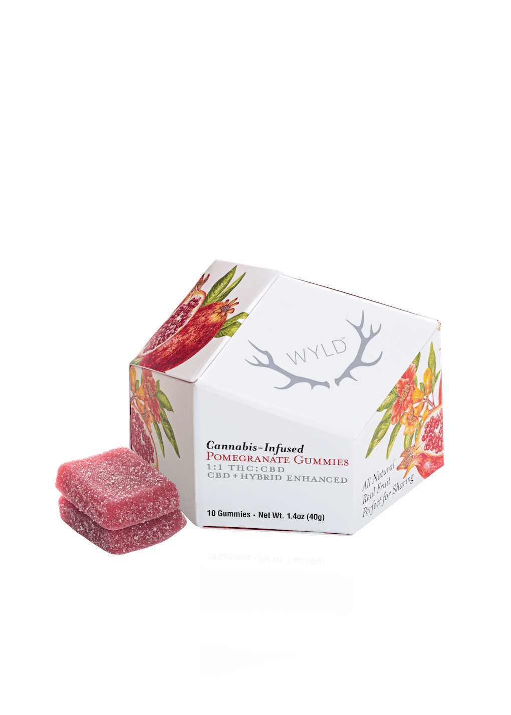 Wyld Pomegranate (H) 1:1 THC:CBD Gummies 10mg 10pk