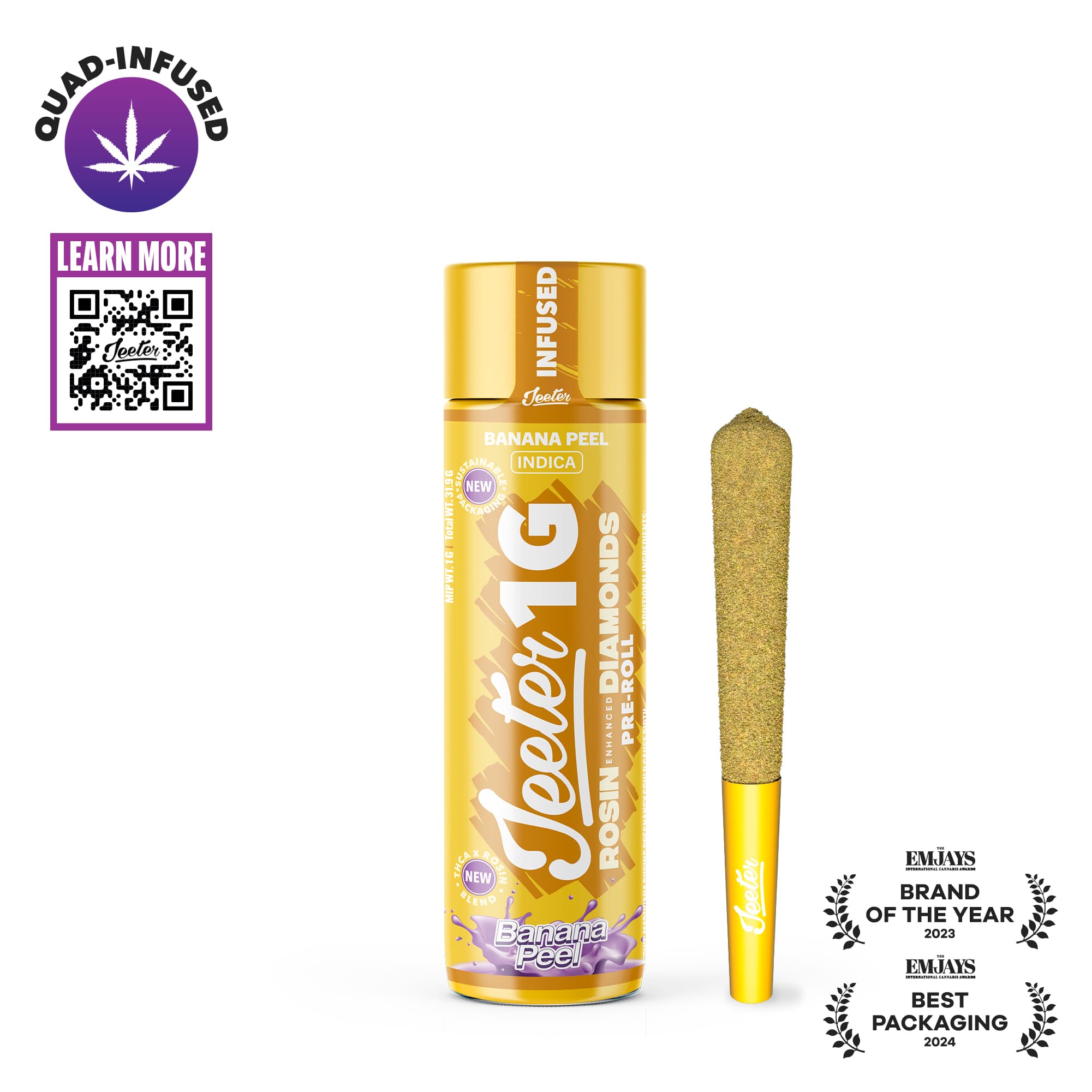 Jeeter - Quad Infused Preroll - Banana Peel (I) (1.0g)