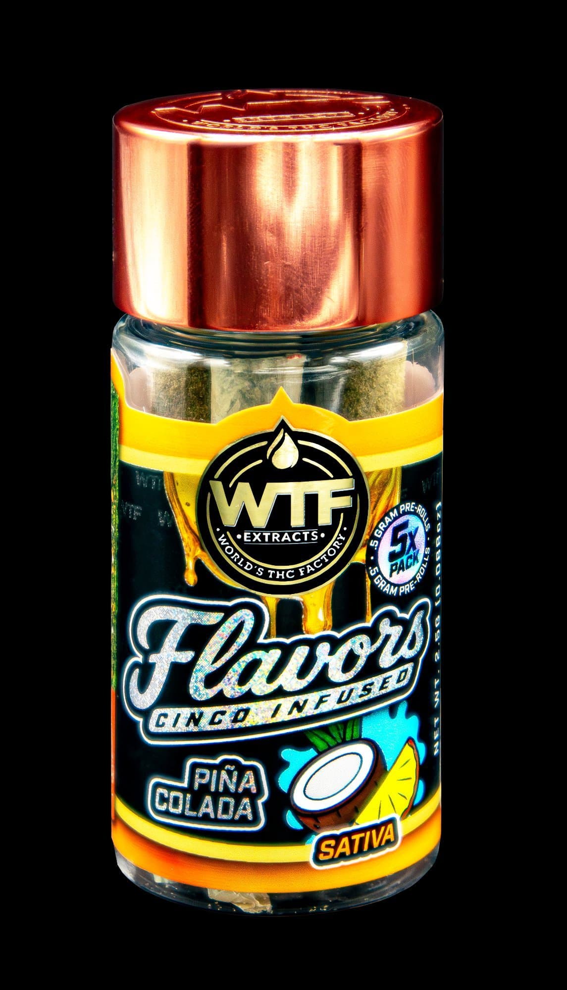 WTF - Cinco Infused Preroll 5pk - Pineapple Express (S) (2.5g)