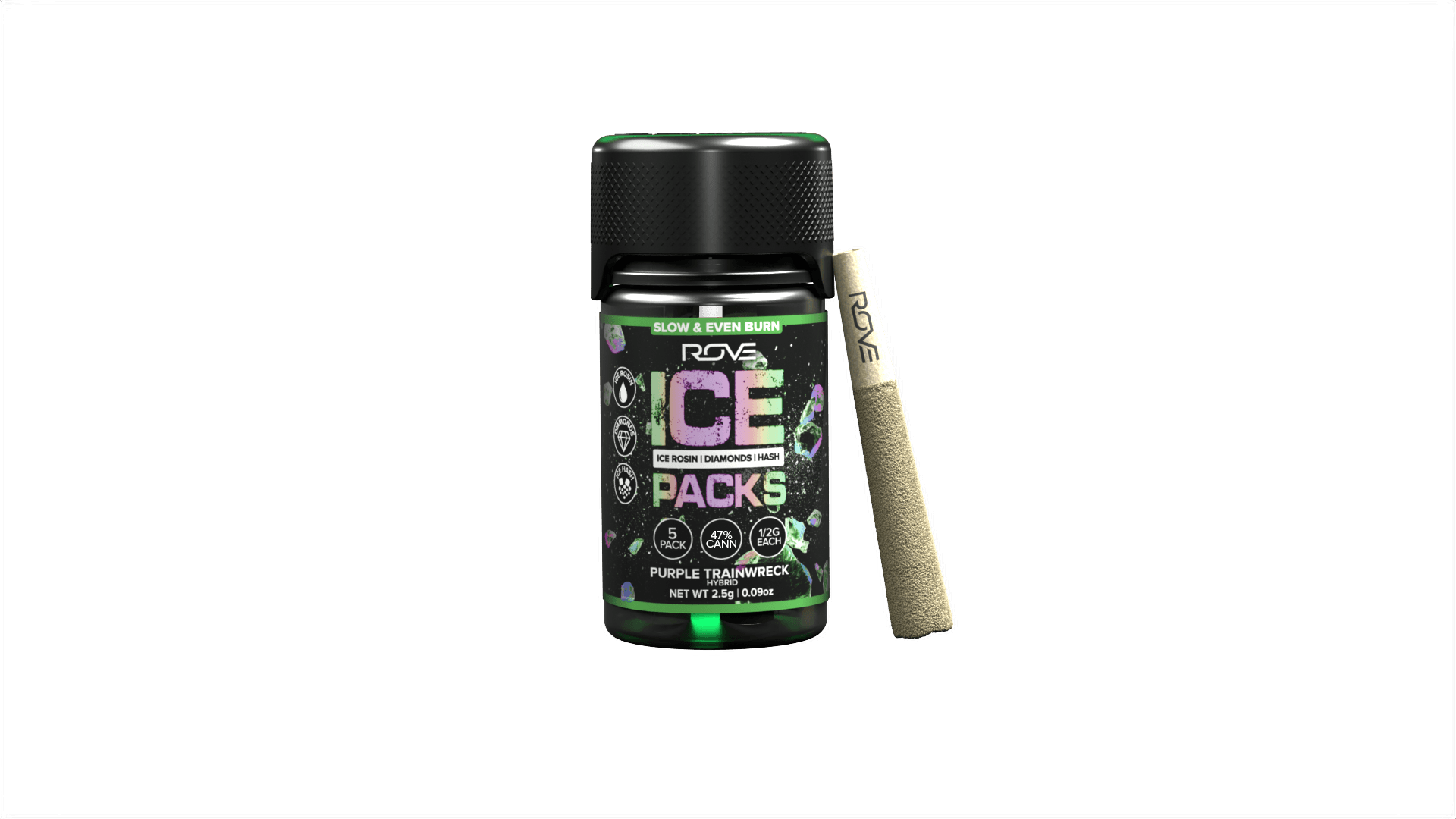 Rove - Ice Packs - Infused Prerolls 5pk - Purple Trainwreck (H) (2.5g)