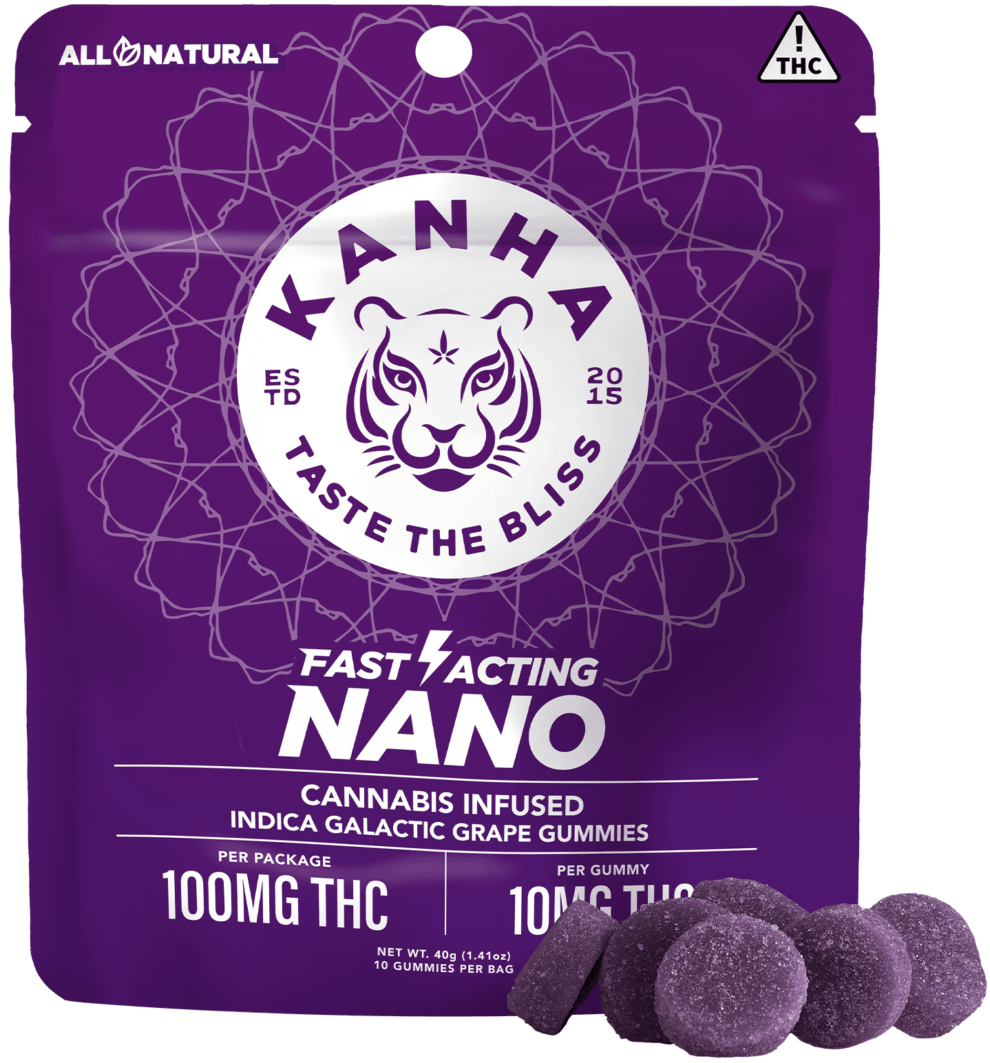 Kanha Nano Galactic Grape (I) Gummies 10mg 10pk