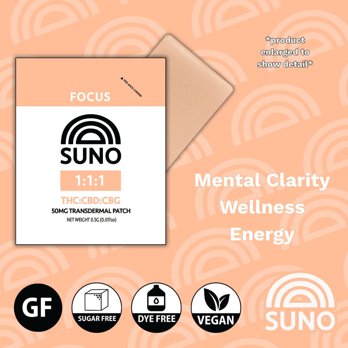 SUNO Transdermal Patch 50mg Focus 1:1:1