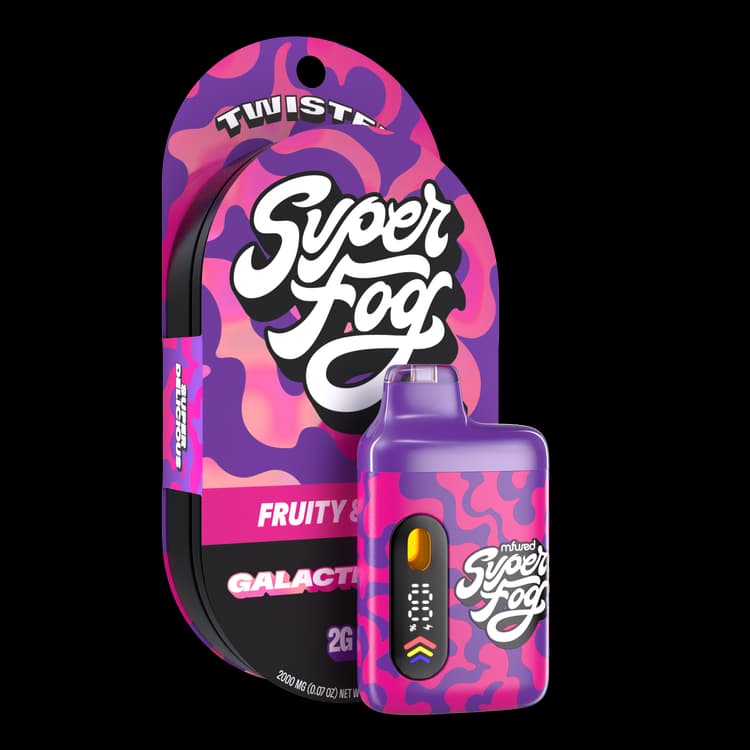Super Fog AIO Twisted Liquid Diamonds 2000mg Indica Hybrid Galactic Grape