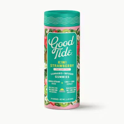 Good Tide Kiwi Strawberry 1:1:1 100mgTHC:100mgCBD:100mgCBG Rosin Gummies
